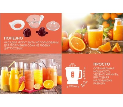 Соковыжималка SCARLETT SC-JE50C06 белый с красным