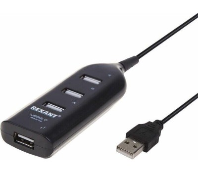 Контроллеры, адаптеры, переходники REXANT (18-4105) РАЗВЕТВИТЕЛЬ USB 2.0 НА 4 ПОРТА