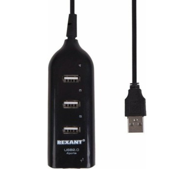 Контроллеры, адаптеры, переходники REXANT (18-4105) РАЗВЕТВИТЕЛЬ USB 2.0 НА 4 ПОРТА