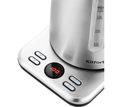 Чайник KITFORT КТ-661 черный/серебристый (металл)