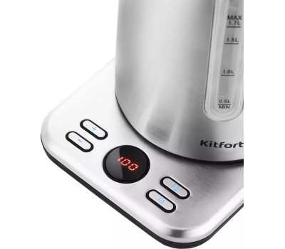 Чайник KITFORT КТ-661 черный/серебристый (металл)