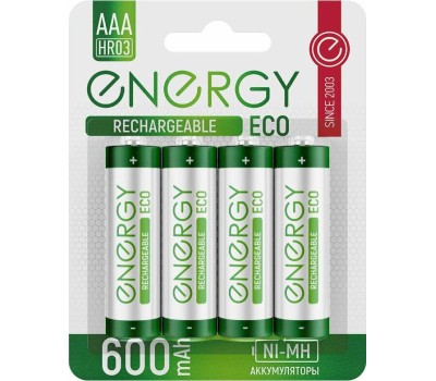 Аккумулятор ENERGY Аккумулятор Energy Eco NIMH-600-HR03/2B (АAА) 104986
