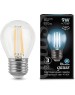 лампа GAUSS Лампа филам. Filament 9Вт цок.:E27 шар 220B 4100K св.свеч.бел.нейт. P45 (упак.:1шт) (105802209)