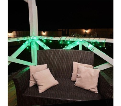 NEON-NIGHT Гирлянда светодиодная Бахрома (Айсикл) 2,4х0,6м 88 LED ЗЕЛЕНЫЙ черный ПВХ IP65 постоянное свечение 230В блок в комплекте