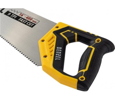 Ножовка DENZEL Ножовка по дереву, 400 мм, 11 TPI, зуб 3D, двухкомпонентная рукоятка 24146