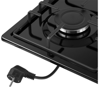 Варочная панель газовая MAUNFELD Газовая варочная панель EGHE.64.3STS-EB/G, 4 конфорки, эмалированная сталь, черный