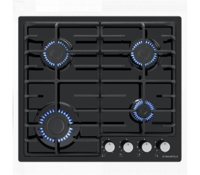 Варочная панель газовая MAUNFELD Газовая варочная панель EGHE.64.3STS-EB/G, 4 конфорки, эмалированная сталь, черный