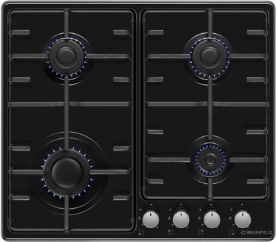 Варочная панель газовая MAUNFELD Газовая варочная панель EGHE.64.3STS-EB/G, 4 конфорки, эмалированная сталь, черный