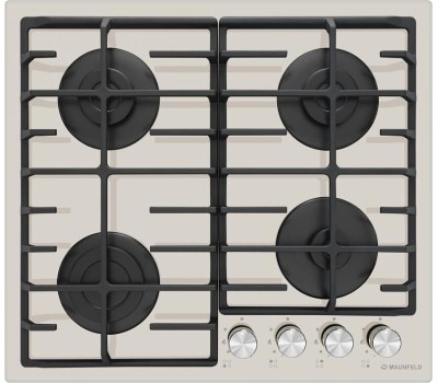 Варочная панель газовая MAUNFELD Газовая варочная панель EGHG.64.6CBG/G, 4 конфорки, закаленное стекло, бежевый