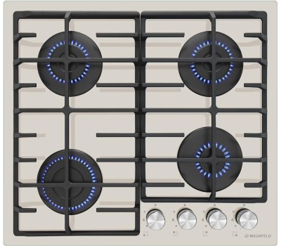 Варочная панель газовая MAUNFELD Газовая варочная панель EGHG.64.6CBG/G, 4 конфорки, закаленное стекло, бежевый