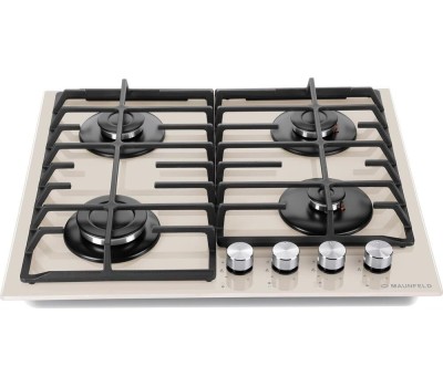 Варочная панель газовая MAUNFELD Газовая варочная панель EGHG.64.6CBG/G, 4 конфорки, закаленное стекло, бежевый