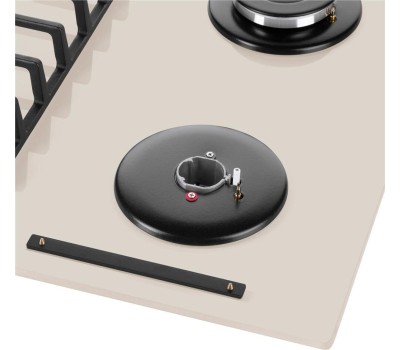 Варочная панель газовая MAUNFELD Газовая варочная панель EGHG.64.6CBG/G, 4 конфорки, закаленное стекло, бежевый