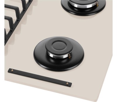 Варочная панель газовая MAUNFELD Газовая варочная панель EGHG.64.6CBG/G, 4 конфорки, закаленное стекло, бежевый