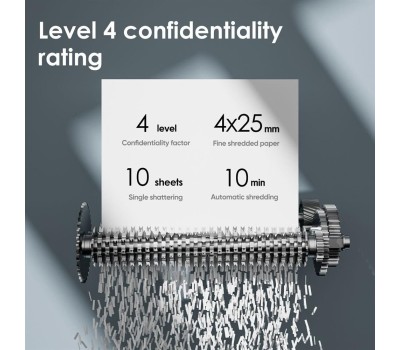 шредеры DELI Уничтожитель бумаг ET051, с автоподачей, P-4, 4х25 мм, 8 лист. одновременно, 16л