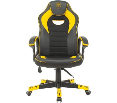 Кресло компьютерное игровое ZOMBIE Кресло игровое GAME 16, ткань/экокожа, до 120кг, черный/желтый