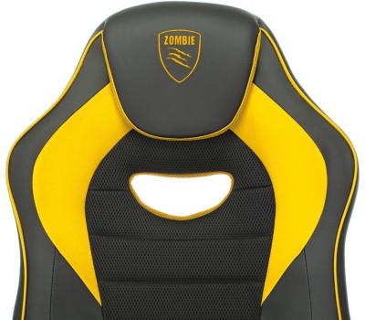 Кресло компьютерное игровое ZOMBIE Кресло игровое GAME 16, ткань/экокожа, до 120кг, черный/желтый