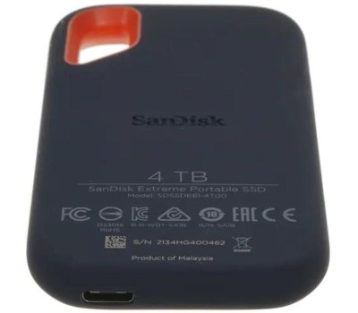 SANDISK Твердотельный накопитель SSD Extreme PRO 4TB Portable SSD - Read/Write Speeds up to 2000MB/s, USB 3.2 Gen 2x2 Forged Aluminum Enclosure, IP 65 resistance and 3-meter drop protection
