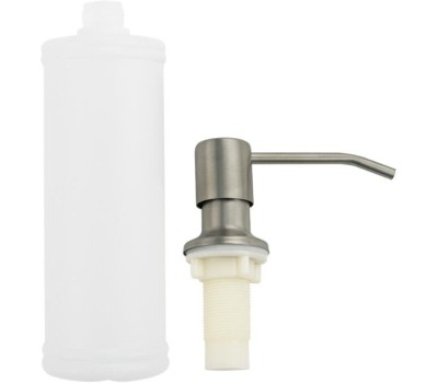 Brimix - Дозатор для жидкого мыла и моющих средств, матовый хром, врезной, под раковину, пластиковый, 300 мл, 6281