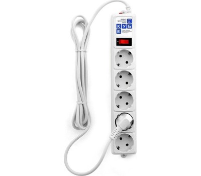 Сетевой фильтр POWER CUBE (02671) SPG-B-10, 5 роз - 3.0м - белый
