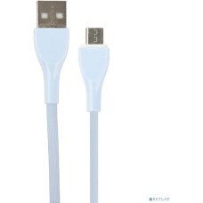 Кабель PERFEO (U4022) ULTRA SOFT USB A вилка - Micro USB вилка, 2.4A, голубой, силикон, длина 1 м