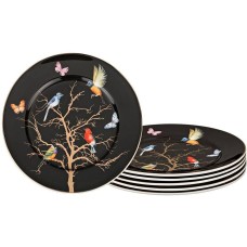 Набор тарелок LEFARD 264-753 РАЙСКИЕ ПТИЦЫ ЧЕРНЫЙ закусочных 21см (6 предметов)
