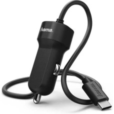 HAMA Автомобильное зарядное устройство H-173618, USB-C, 15Вт, 3A, черный [00173618]