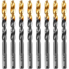 Сверло DENZEL Сверло по металлу, 9 мм, HSS-Tin, Golden Tip, 8 шт. 717221