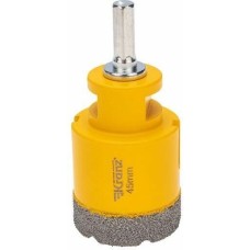 KRANZ Коронка алмазная профессиональная по керамограниту и железобетону М14, вакуумное спекание, 45мм, для УШМ