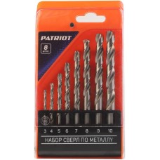 Набор сверл PATRIOT Набор сверл по металлу (3.0-10.0 мм, 8 шт.)