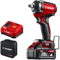 ЗУБР Ударный гайковерт ГБУ-350-41, LMS, 4Ач, с одним аккумулятором