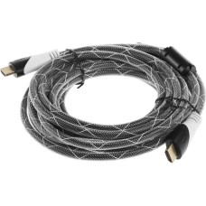 NONAME Кабель аудио-видео HDMI (m)/HDMI (m) 5м. феррит.кольца позолоч.конт. серый