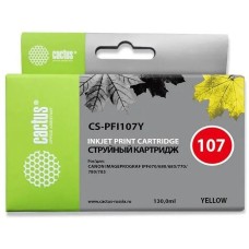 CACTUS Картридж струйный CS-PFI107Y PFI-107 Y желтый (130мл) для Canon IP iPF670/iPF680/iPF685/iPF770/iPF780/iPF785/ с чипом