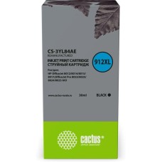 CACTUS Картридж струйный CS-3YL84AE 912XL черный (30мл) для HP OfficeJet 8012/8014/8015/8017;OfficeJet Pro 8022/8023/8024/8025 AIO
