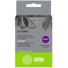 CACTUS Картридж ленточный CS-TZE621 TZe-621 черный на желтом 9x8 для Brother 1010/1280/1280VP/2700VP