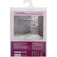 BRIMIX - Шторка для ванной комнаты виниловая ЭВА, с 3Д эффектом, камень, 12 прозрачных колец в комплекте 04-03