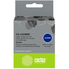 CACTUS Картридж ленточный CS-LK2WBN LK-2WBN черный на белом 6x9 для Epson LW300/LW400/LW700/LW600P/LW1000P/K400/Z700/Z900