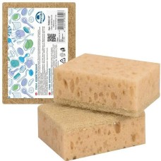 MULTIDOM Губка хозяйственная. Набор 2 шт. Размер 9,5х7х3,7 см (бежевый) ПМ62-67