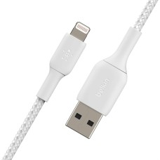 BELKIN Кабель BoostCharge USB-A - Lightning Braided Cable. Длина: 2м. Цвет: белый