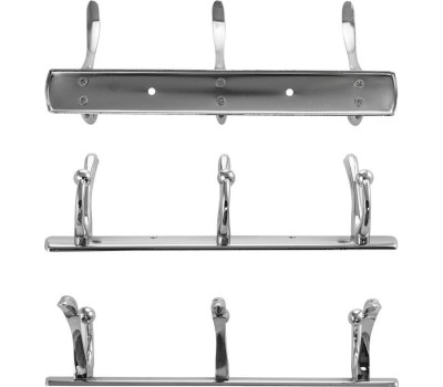 Аксессуары для ванной комнаты и туалета BRIMIX 563 Крючок для полотенца на планке 3шт - усиленный (3)