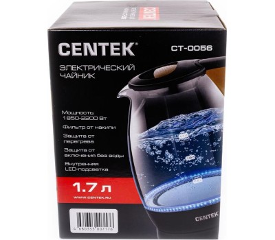 Чайник электрический CENTEK CT-0056 стекло