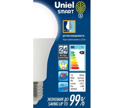 Лампа светодиодная UNIEL (UL-00005710) LED-A60-10W/4000K/E27