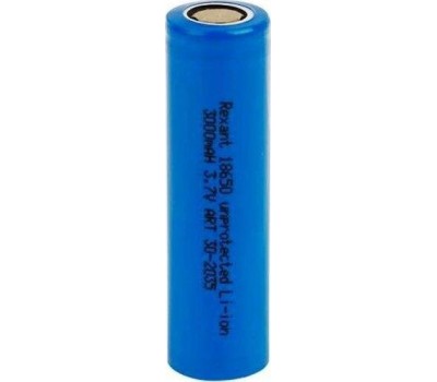 Аккумуляторы и зарядные устройства REXANT (30-2035) 18650 ВЫСОКОЕМКОСТНЫЙ АККУМУЛЯТОР UNPROTECTED 20 А LI-ION 3000 MAH, 3.7 В