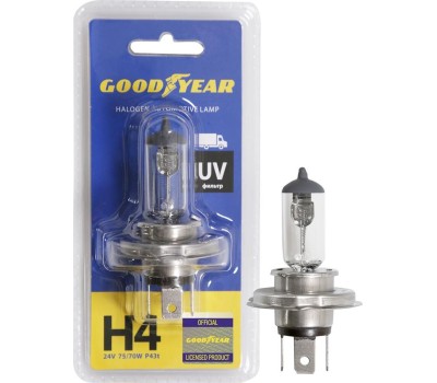 Лампа галогенная GOODYEAR GY014240 лампа галогенная автомобильная Н4 24V 75/70W P43t