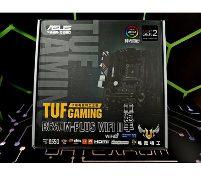Материнская плата ASUS TUF GAMING B550M-PLUS WIFI II Soc-AM4 AMD B550 4xDDR4 mATX AC`97 8ch (7.1) 2.5Gg RAID+HDMI+DP