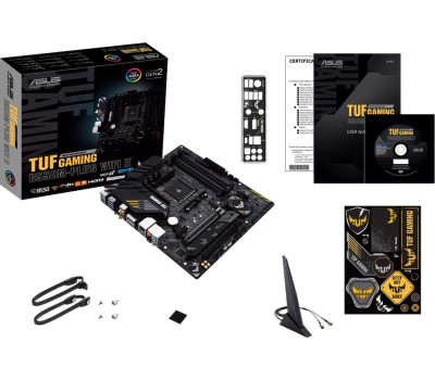 Материнская плата ASUS TUF GAMING B550M-PLUS WIFI II Soc-AM4 AMD B550 4xDDR4 mATX AC`97 8ch (7.1) 2.5Gg RAID+HDMI+DP