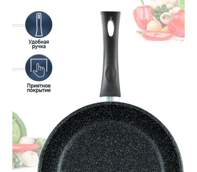 Сковорода НЕВА МЕТАЛЛ ПОСУДА L18128i а/пр литая 28см индукция Гранит 550000521