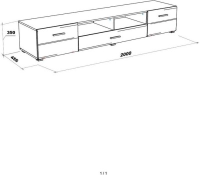 Модуль для гостиной НК-МЕБЕЛЬ GLOSS тумба для ТВ-200 Белый/Белый глянец 71373115 (3 кор.)