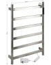 Полотенцесушитель электрический KRAFTTE 44044 ХРОМ, матовый, ЛЕСЕНКА, 480 х 730 х 90 мм, на 6 перекладин, 75 W, 220V / 50 Hz, из нержавеющей стали, с