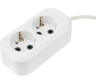Удлинитель PROCONNECT (13-4202) 2 ГНЕЗДА, 1,5М, 3Х0,75 ММ2, С/З, БЕЛЫЙ
