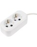 Удлинитель PROCONNECT (13-4202) 2 ГНЕЗДА, 1,5М, 3Х0,75 ММ2, С/З, БЕЛЫЙ